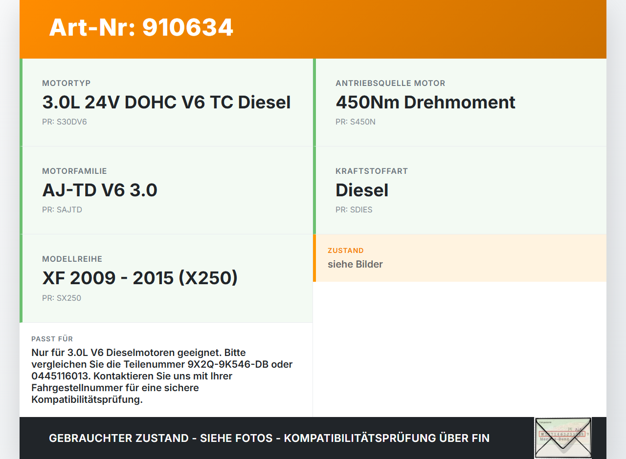 Jaguar XF X250 09-15 3,0d 155KW Injektor Einspritzdüse Zyl.3 Jaguar XF X250 09-15 25.03.2009 9X2Q-9K546-DB... Vorschau 3