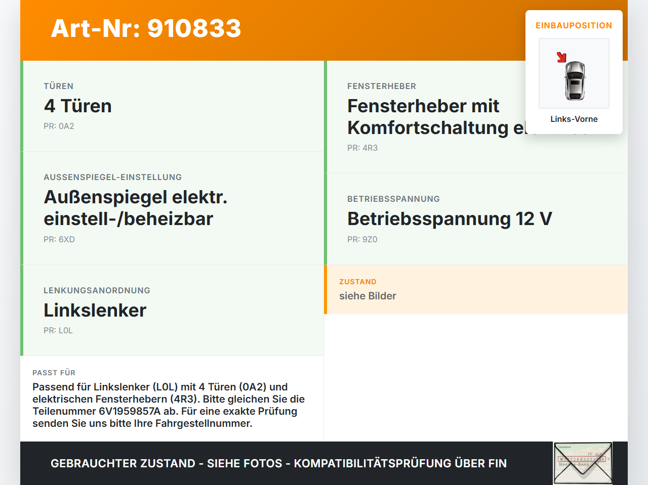 Skoda Rapid NH 12-19 Lim Fensterheberschalter Fensterschalter Schalter Links Vorne Skoda Rapid NH 12-19 12.01.2017... Vorschau 3