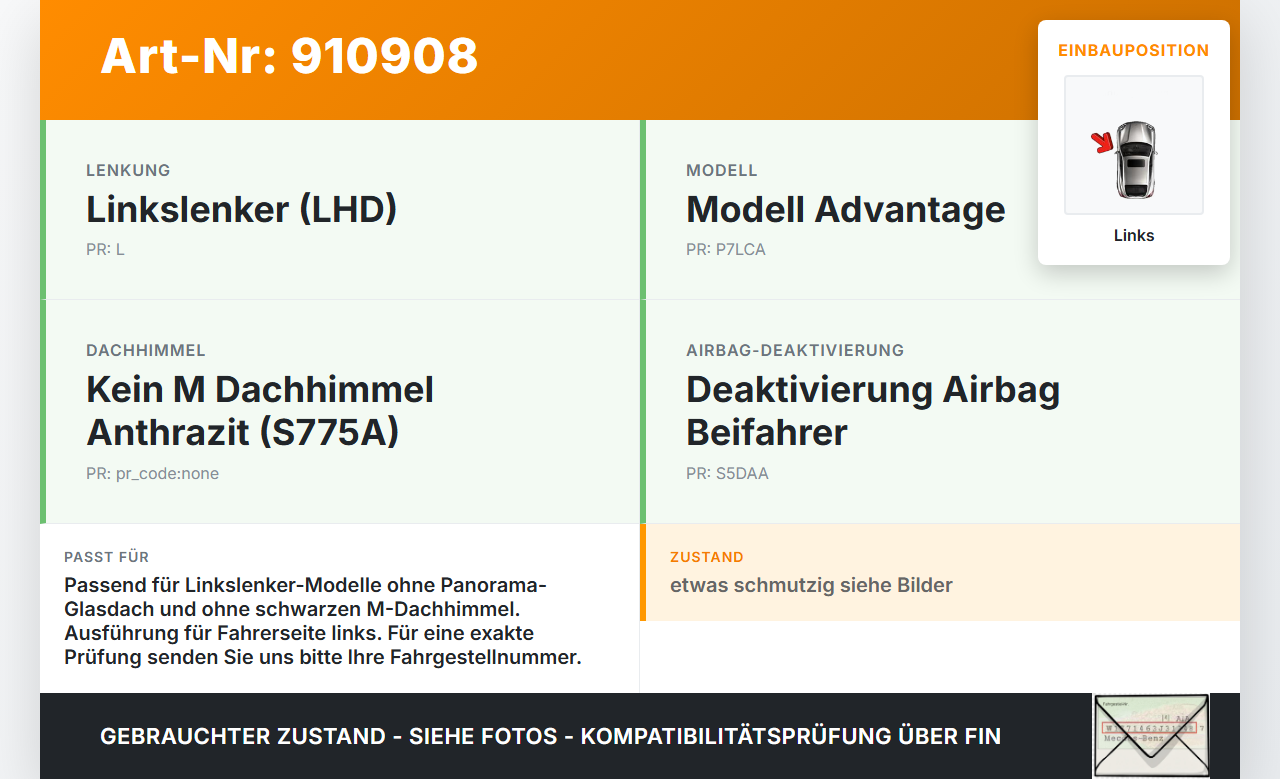 BMW X1 F48 x25e LCI 17-22 Sonnenblende Links für Fahrer BMW X1 F48 x25e LCI 17-22 31.01.2020 5116-7452545 7452545... Vorschau 3