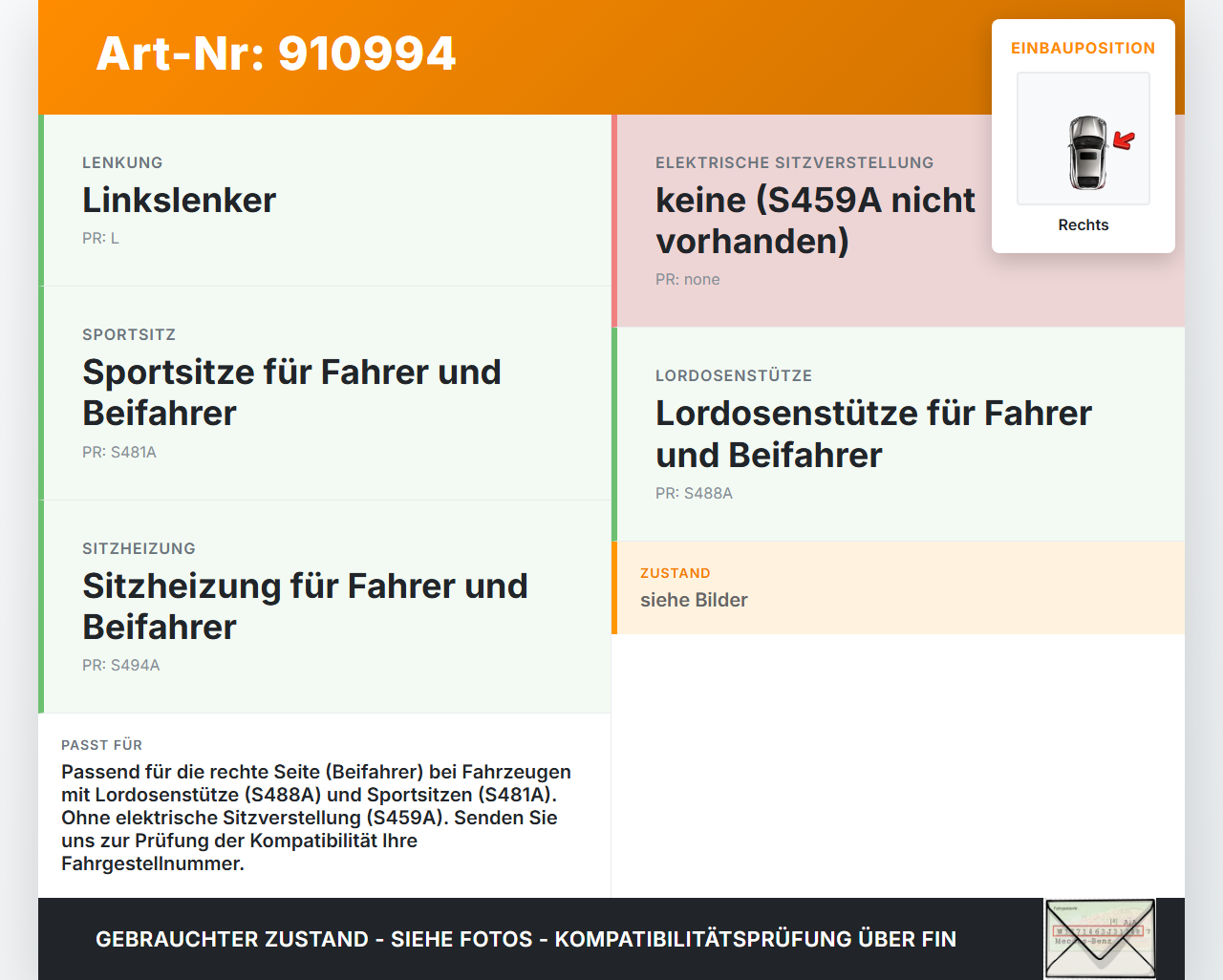 BMW X1 F48 x25e LCI 17-22 Schalter Rechts für Sitz BMW X1 F48 x25e LCI 17-22 31.01.2020 61319231270 9231270 gebraucht Vorschau 3