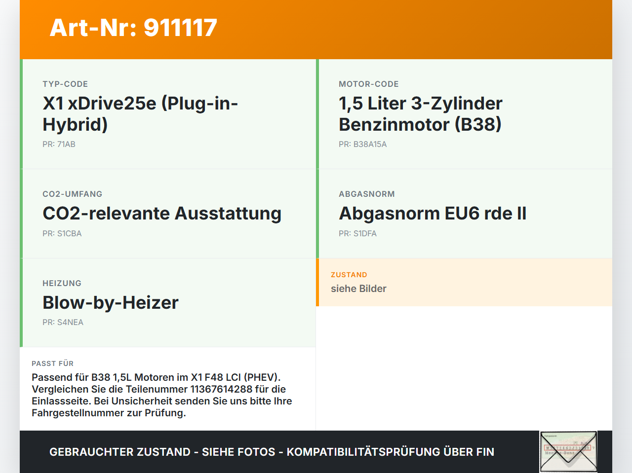 BMW X1 F48 x25e LCI 17-22 PHEV 1,5 92KW B38A15A B38 Nockenwellenverstellung Verstellung Vanos für Nockenwelle... Vorschau 3