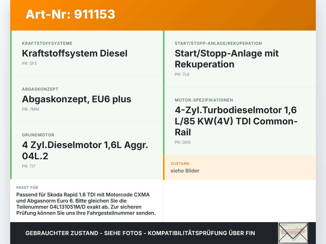 Skoda Rapid NH 12-19 TDI 1,6 85KW Magnetventil 1 Skoda Rapid NH 12-19 12.01.2017 04L131051M 04L131051D gebraucht Vorschau 3