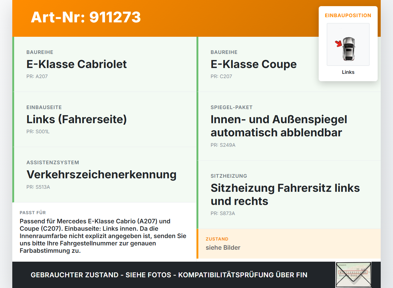 Mercedes A207 C207 E250 11-13 Cabriolet Verkleidung für A-Säule Links innen Mercedes A207 C207 E250 11-13... Vorschau 3