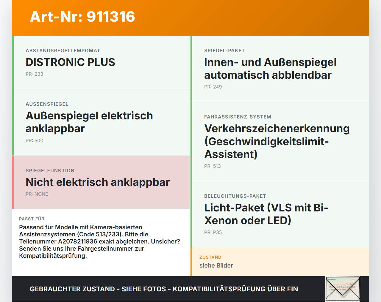 Mercedes A207 C207 E250 11-13 Abdeckung für Innenspiegel Mercedes A207 C207 E250 11-13 12.09.2011 A2078211936 gebraucht Vorschau 3