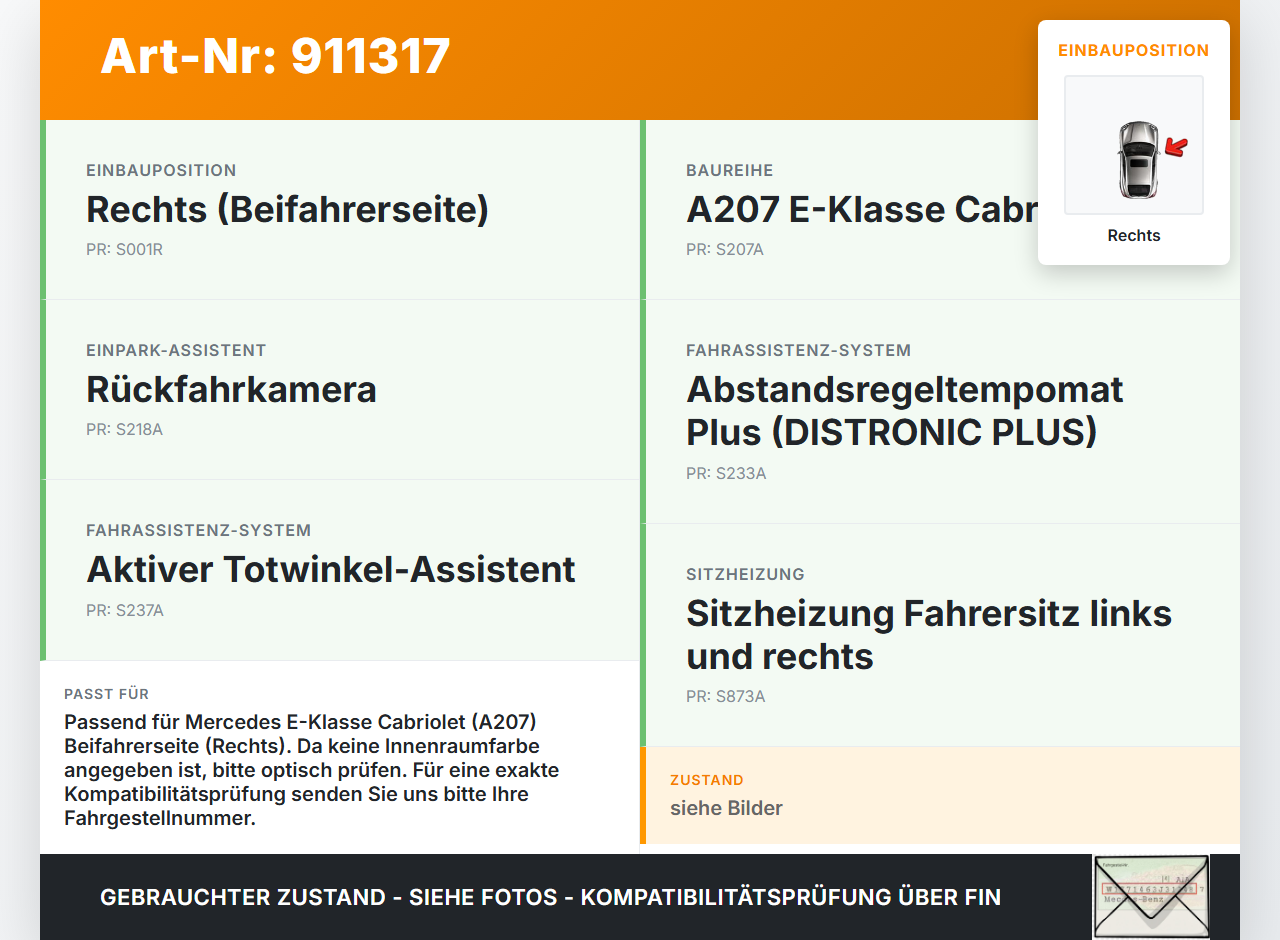 Mercedes A207 C207 E250 11-13 Cabriolet Deckel für Verdeck Seitenverkleidung Rechts Mercedes A207 C207 E250 11-13... Vorschau 3