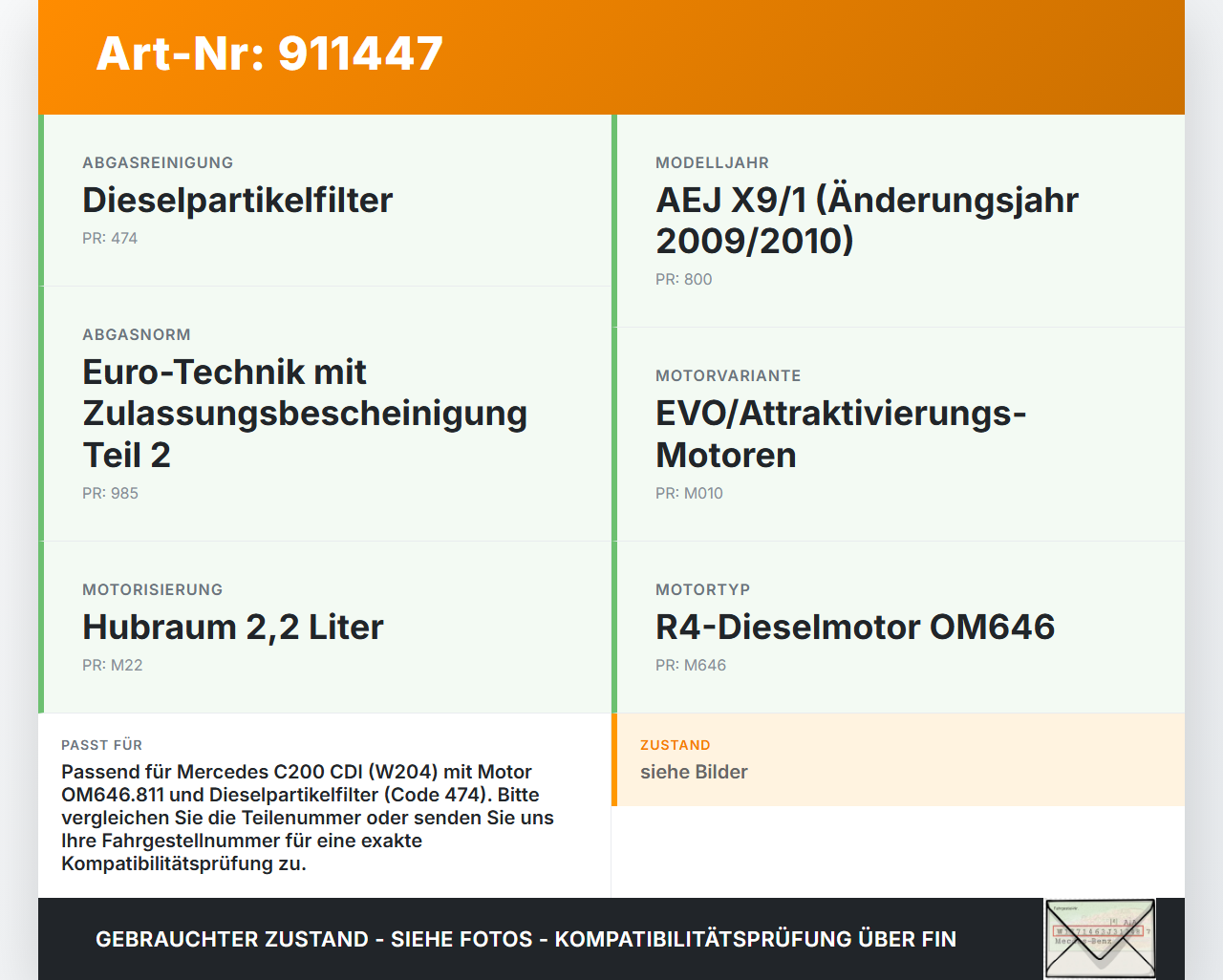 Mercedes S204 W204 C200 08-11 CDI 2,2 100KW 646.811 Abgaskrümmer Temperatursensor Mercedes S204 W204 C200 08-11... Vorschau 3
