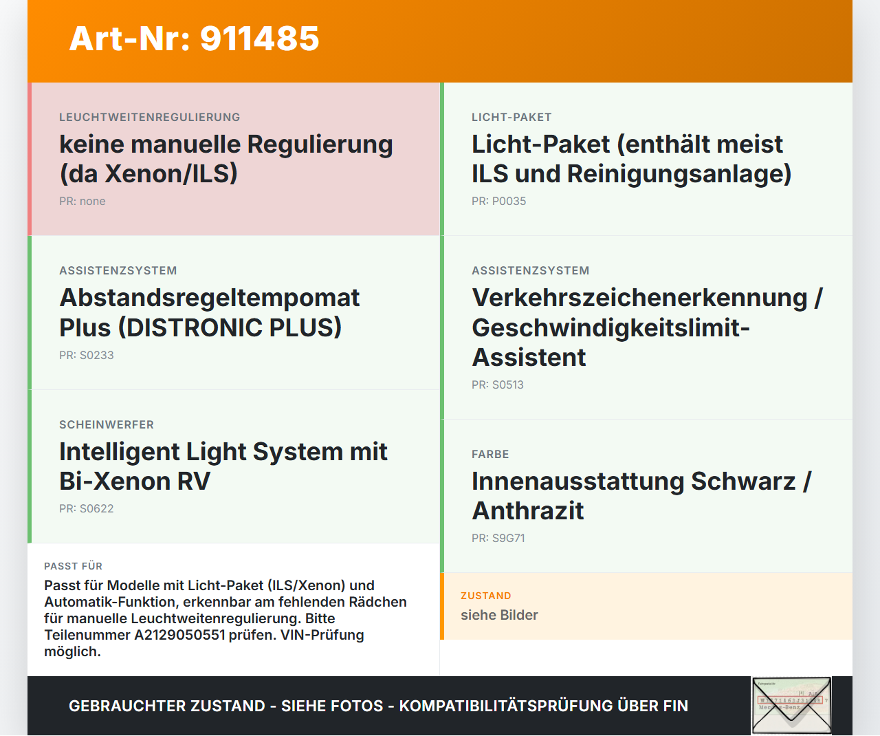 Mercedes A207 C207 E250 11-13 Lichtschalter Schalter autom. Mercedes A207 C207 E250 11-13 12.09.2011 A2129050551... Vorschau 3