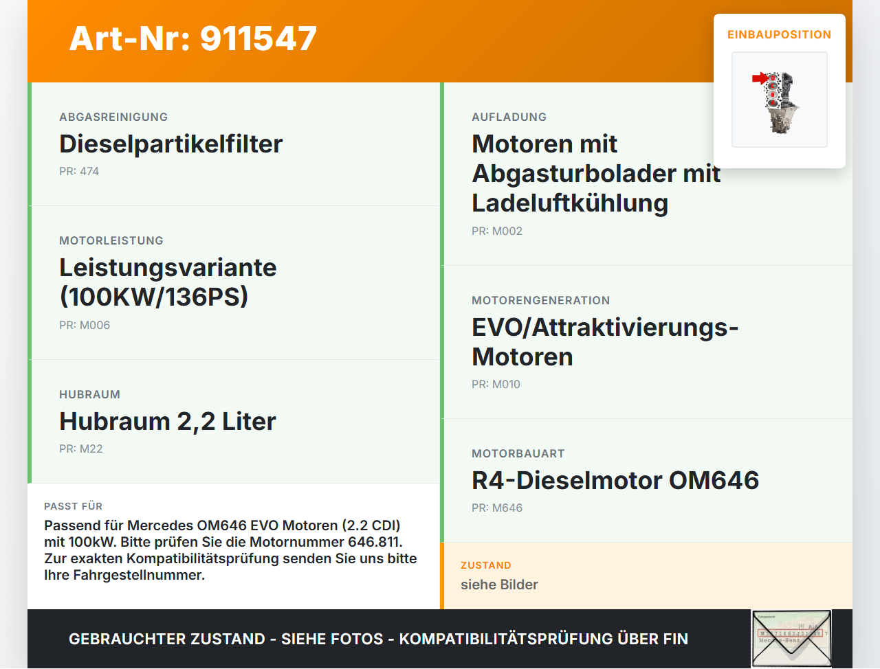 Mercedes S204 W204 C200 08-11 CDI 2,2 100KW 646.811 Kolben mit Pleuel Pos D Mercedes S204 W204 C200 08-11... Vorschau 3