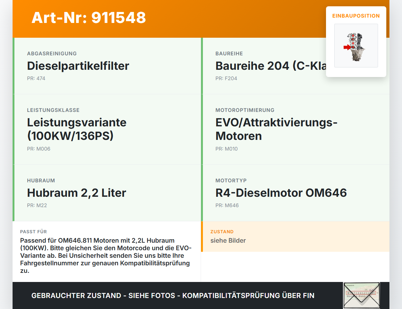 Mercedes S204 W204 C200 08-11 CDI 2,2 100KW 646.811 Kolben mit Pleuel Pos A Mercedes S204 W204 C200 08-11... Vorschau 3