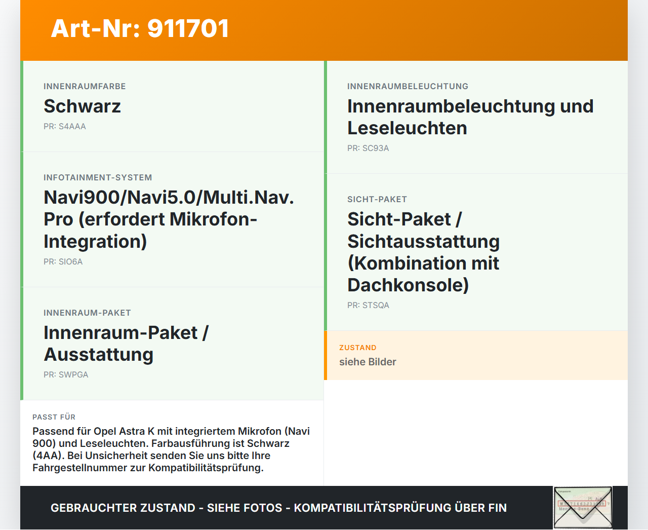 Opel Astra K 15-19 Innenleuchte Innenraumleuchte Mikrofon Opel Astra K 15-19 25.10.2018 gebraucht Vorschau 3