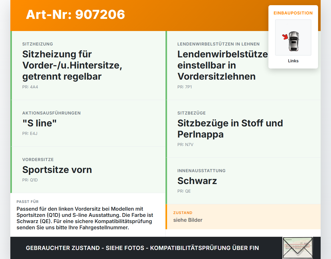 Audi A4 8K B8 QU 08-11 Kombi Blende Innen Rückenverkleidung Rückenblende für Sitz Links Audi A4 8K B8 QU 08-11... Vorschau 3