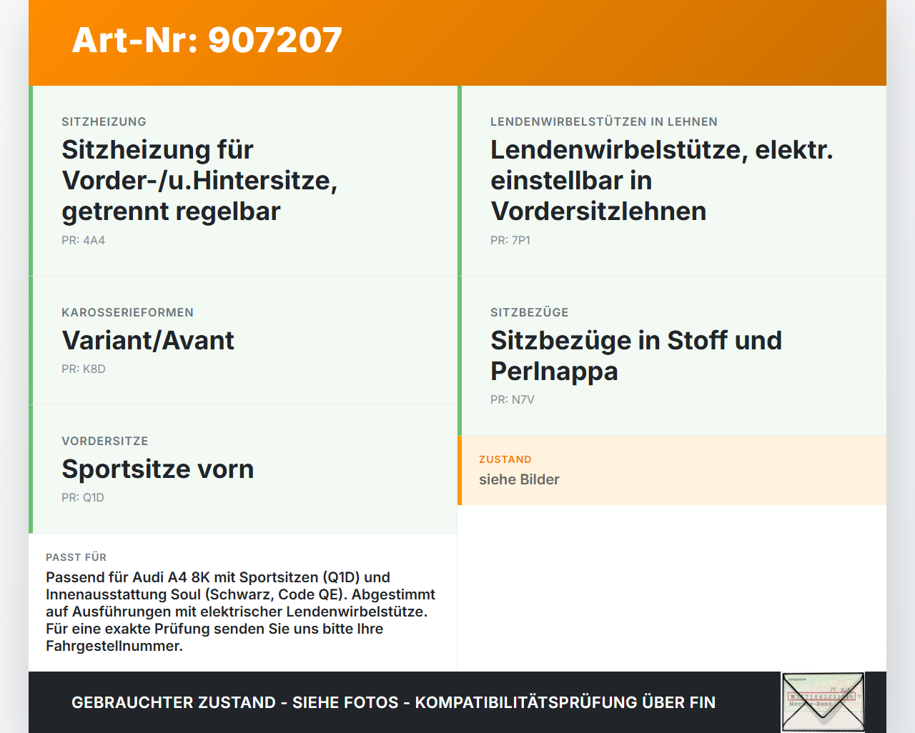 Audi A4 8K B8 QU 08-11 Kombi Blende Innen Rückenverkleidung Rückenblende für Sitz Audi A4 8K B8 QU 08-11 07.02.2008... Vorschau 3