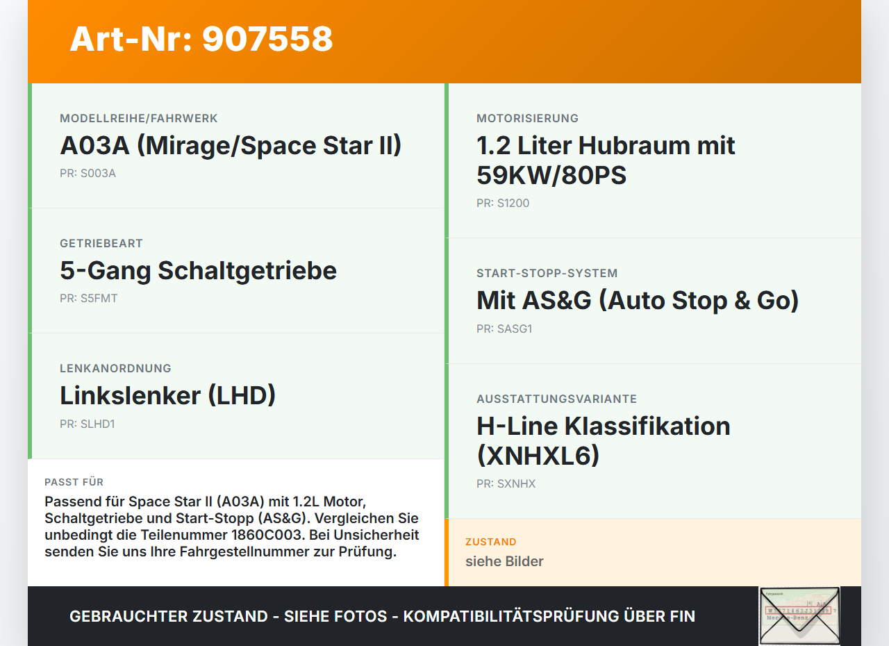 Mirage Space Star II A10 12-16 1,2 59KW Steuergerät ECU für Motor Motorsteuergerät Mirage Space Star II A10 12-16... Vorschau 3