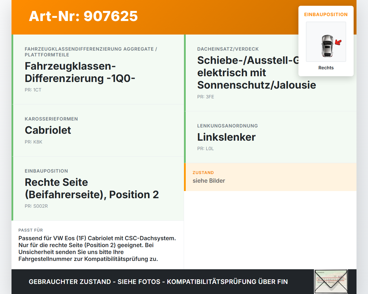 VW EOS 1F 06-09 Cabriolet Zylinder Hydraulikzylinder Hydraulik für Verdeck Rechts Pos.2 VW EOS 1F 06-09 05.12.2005... Vorschau 3