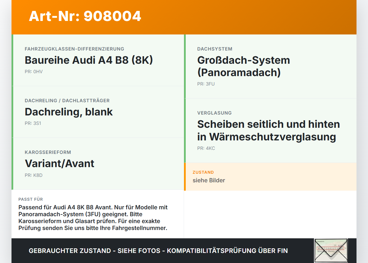Audi A4 8K B8 11-15 Schiebedach Audi A4 8K B8 11-15 13.08.2014 1737119A gebraucht Vorschau 3