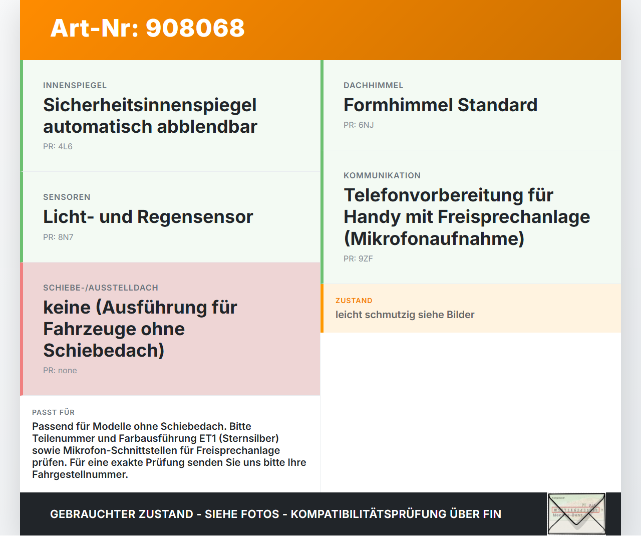 Audi A4 8K B8 11-15 Innenleuchte Innenraumleuchte Audi A4 8K B8 11-15 13.08.2014 8T0947135BE 8T0947135BEET1 gebraucht Vorschau 3