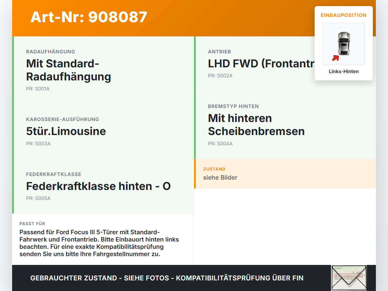 Ford Focus III 14-18 5T Querlenker Links Hinten Ford Focus III 14-18 12.05.2015 gebraucht Vorschau 3