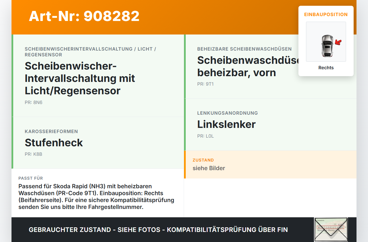 Skoda Rapid HN3 14-19 Waschdüse für Windschutzscheibe WS Rechts beheizt Skoda Rapid HN3 14-19 03.02.2017 6E0955986B... Vorschau 3
