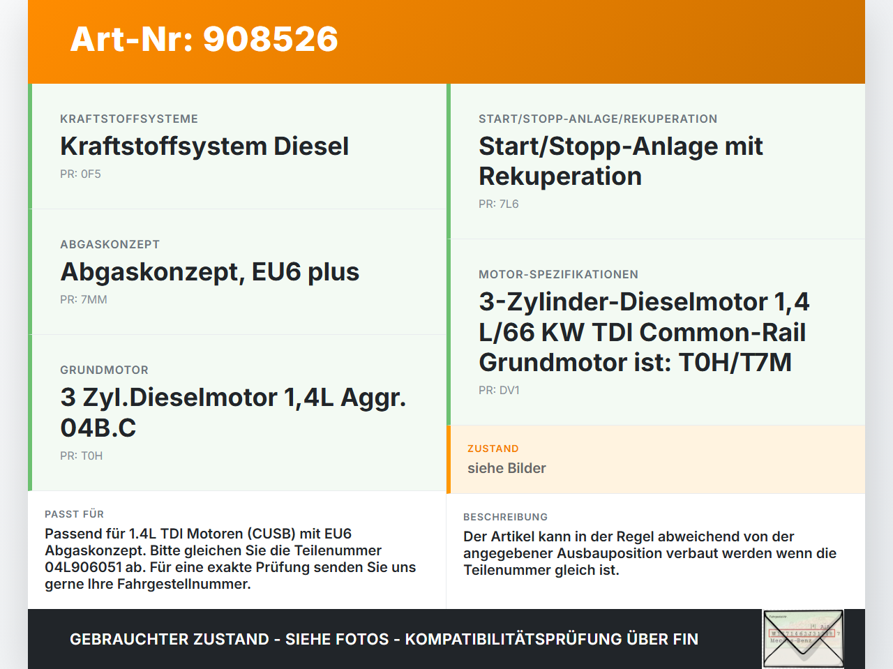 Skoda Rapid HN3 14-19 TDI 1,4 66KW CUSB Differenzdrucksensor Skoda Rapid HN3 14-19 03.02.2017 04L906051 gebraucht Vorschau 3