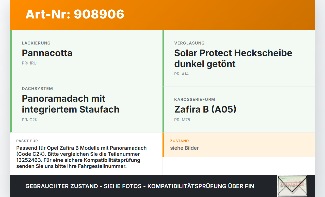 Opel Zafira B A05 05-08 Bremslicht 3. Bremsleuchte Klappe Opel Zafira B A05 05-08 13.09.2007 93186913 13252463 gebraucht Vorschau 3