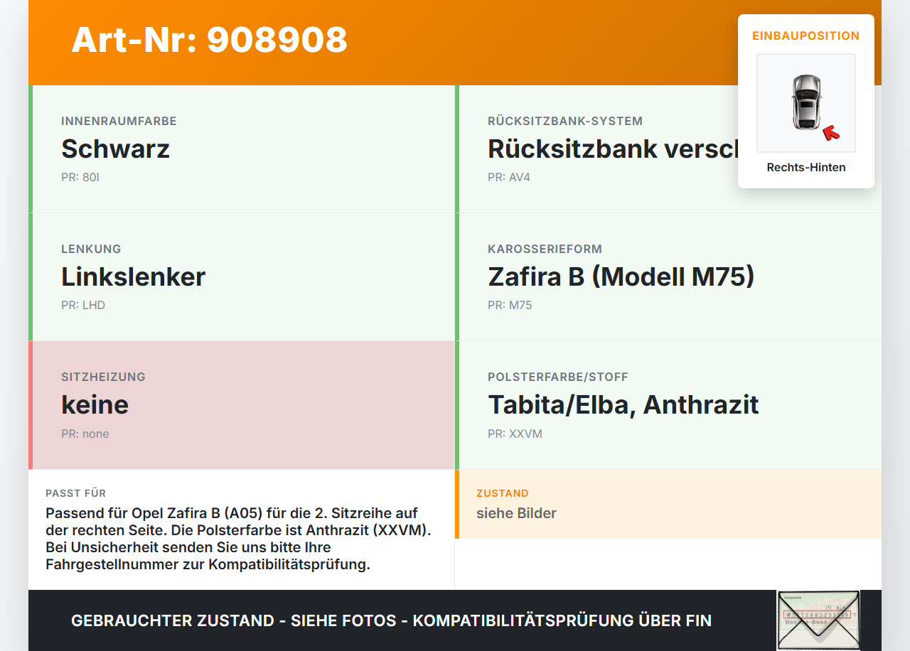 Opel Zafira B A05 05-08 Gurt Sicherheitsgurt 2. Reihe Rechts Hinten Opel Zafira B A05 05-08 13.09.2007 13242320... Vorschau 3
