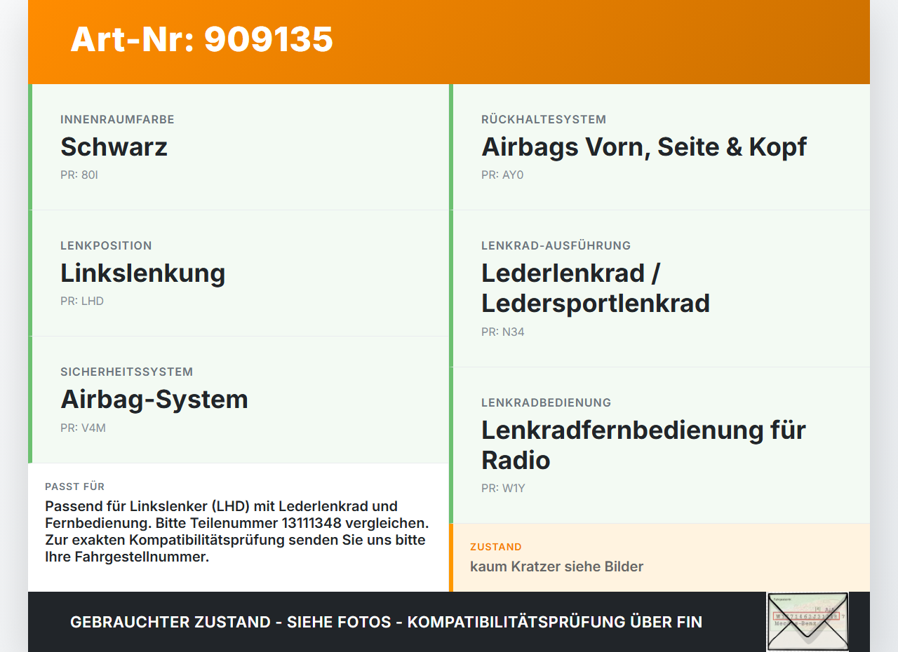 Opel Zafira B A05 05-08 Lenkrad Airbaglenkrad Opel Zafira B A05 05-08 13.09.2007 13111348 601854900C 13231660 gebraucht Vorschau 3
