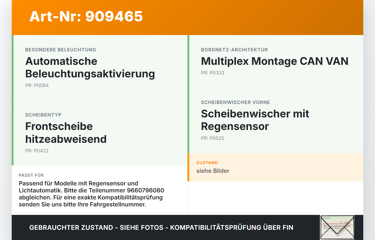 Peugeot 1007 05-09 Regensensor Steuergerät Peugeot 1007 05-09 18.08.2004 6405CR 9660796080 gebraucht Vorschau 3