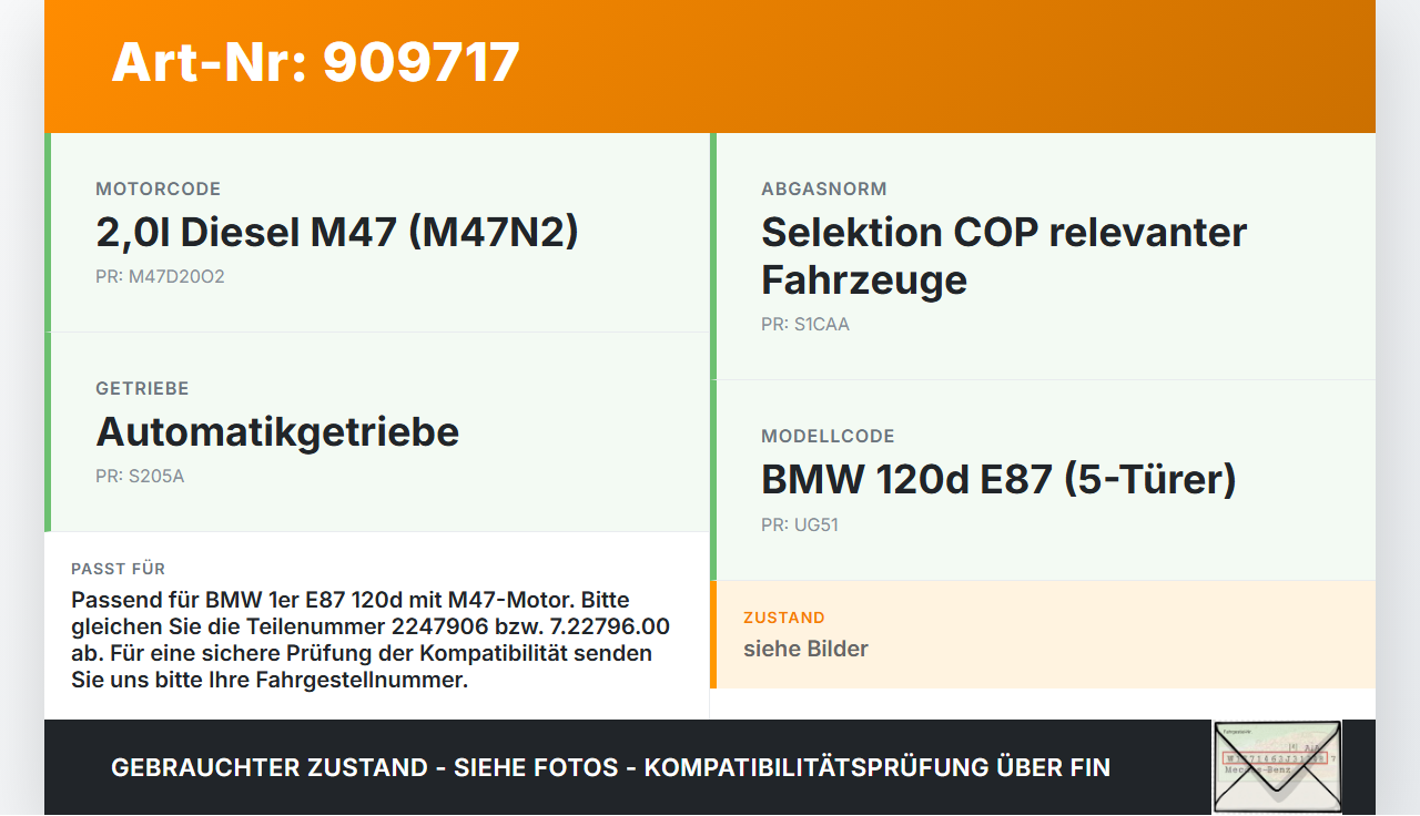 BMW E87 1er 04-07 2,0d 120KW Magnetventil Druckwandler BMW E87 1er 04-07 04.05.2005 7796634 11747796634 2247906... Vorschau 3