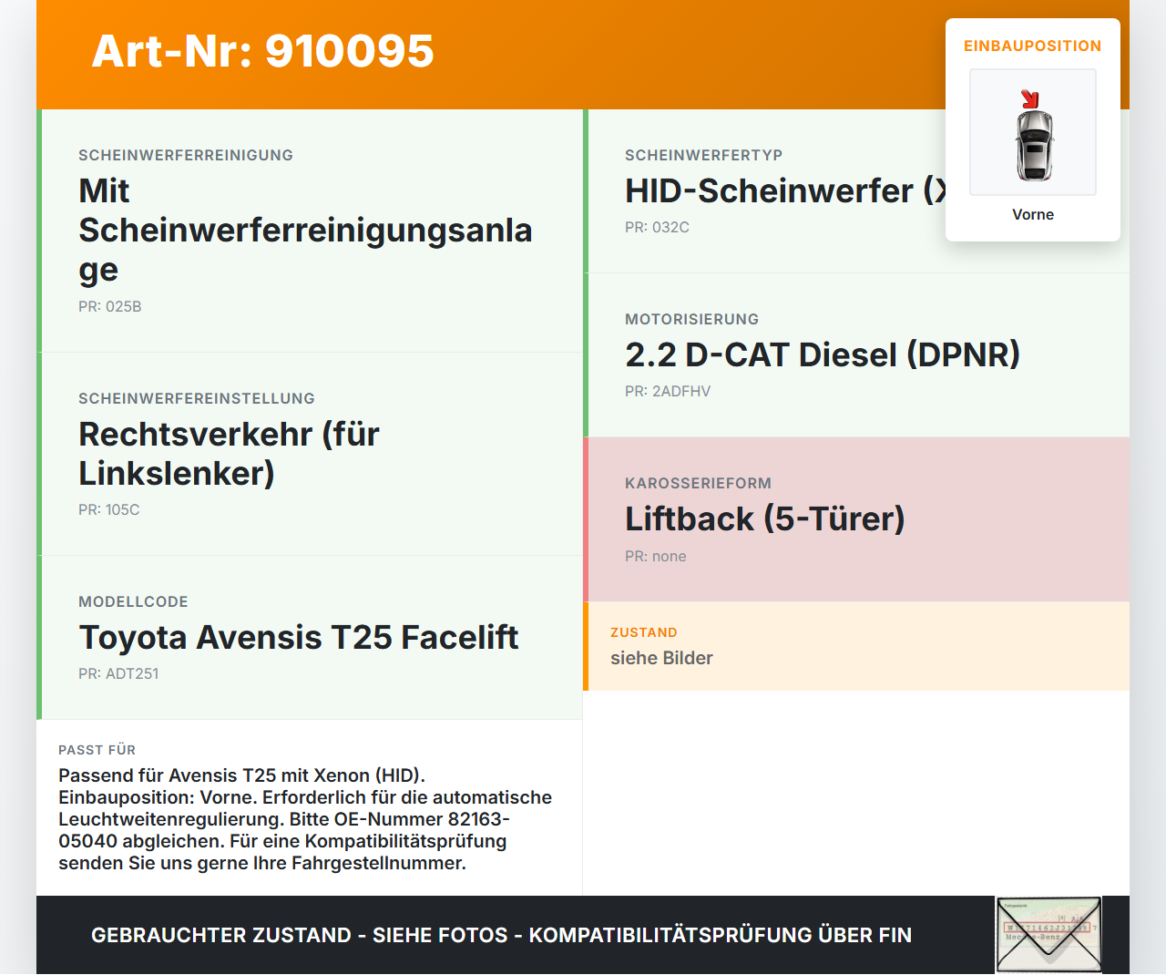 Toyota Avensis T25 06-08 Neigungsgeber Neigungssensor LWR Vorne für Scheinwerfer Toyota Avensis T25 06-08... Vorschau 3