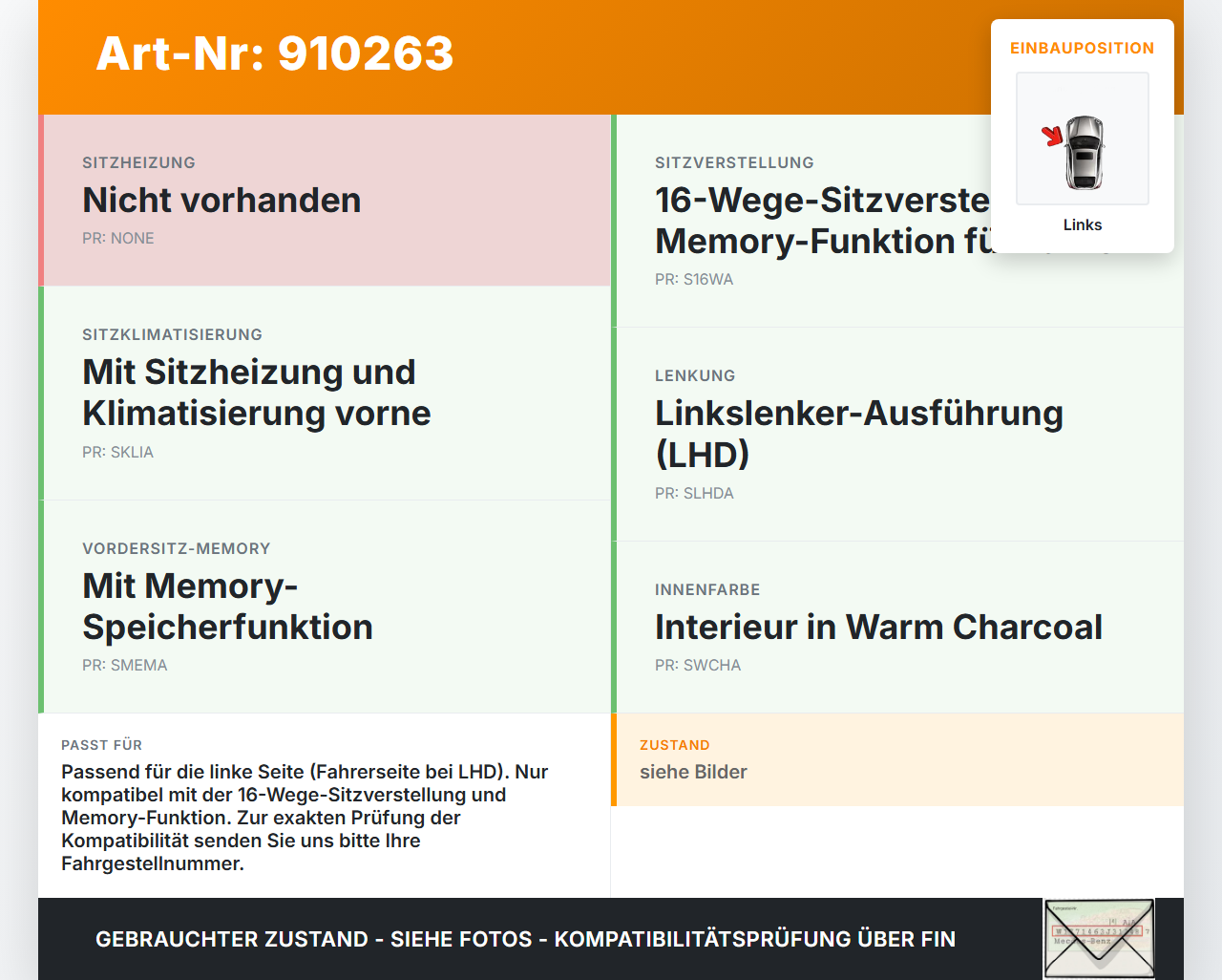 Jaguar XF X250 09-15 Schalter Links für Sitzverstellung Jaguar XF X250 09-15 25.03.2009 AW83-14B566-EB gebraucht Vorschau 3