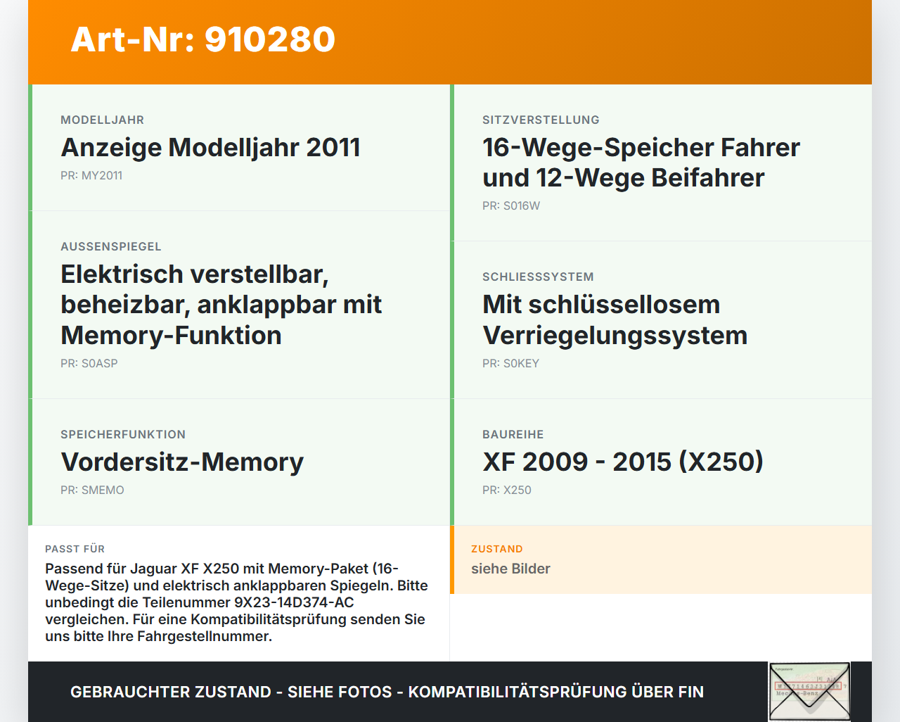 Jaguar XF X250 09-15 Steuergerät ECU Modul Jaguar XF X250 09-15 25.03.2009 C2P19022 9X23-14D374-AC gebraucht Vorschau 3
