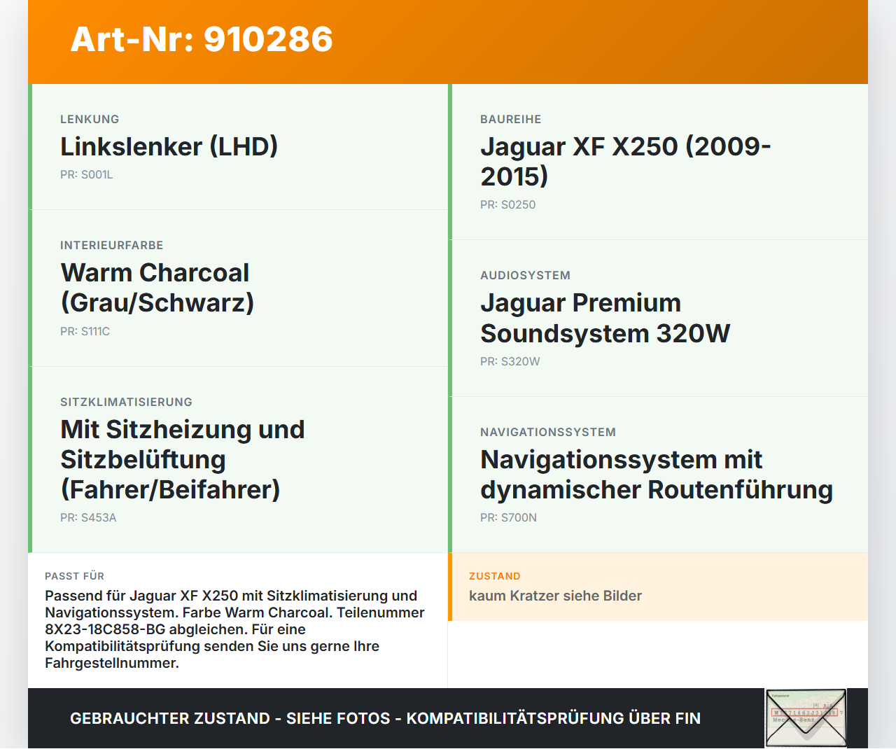 Jaguar XF X250 09-15 Bedienteil Bedienelement Heizung Klimabedienteil Jaguar XF X250 09-15 25.03.2009 C2Z12822... Vorschau 3