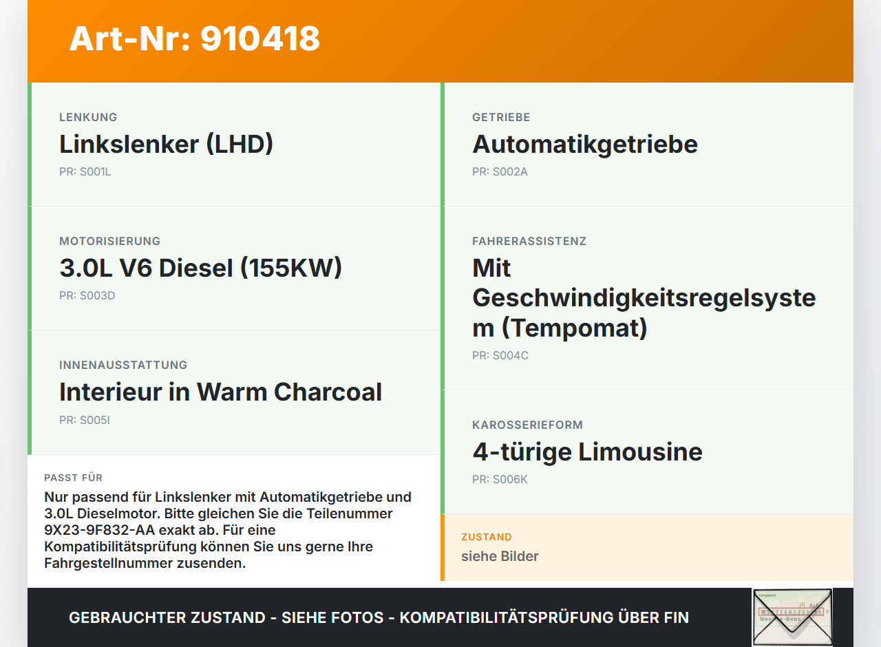 Jaguar XF X250 09-15 3,0d 155KW Gaswertgeber Gaspedal Jaguar XF X250 09-15 25.03.2009 C2Z6453 9X23-9F832-AA... Vorschau 3