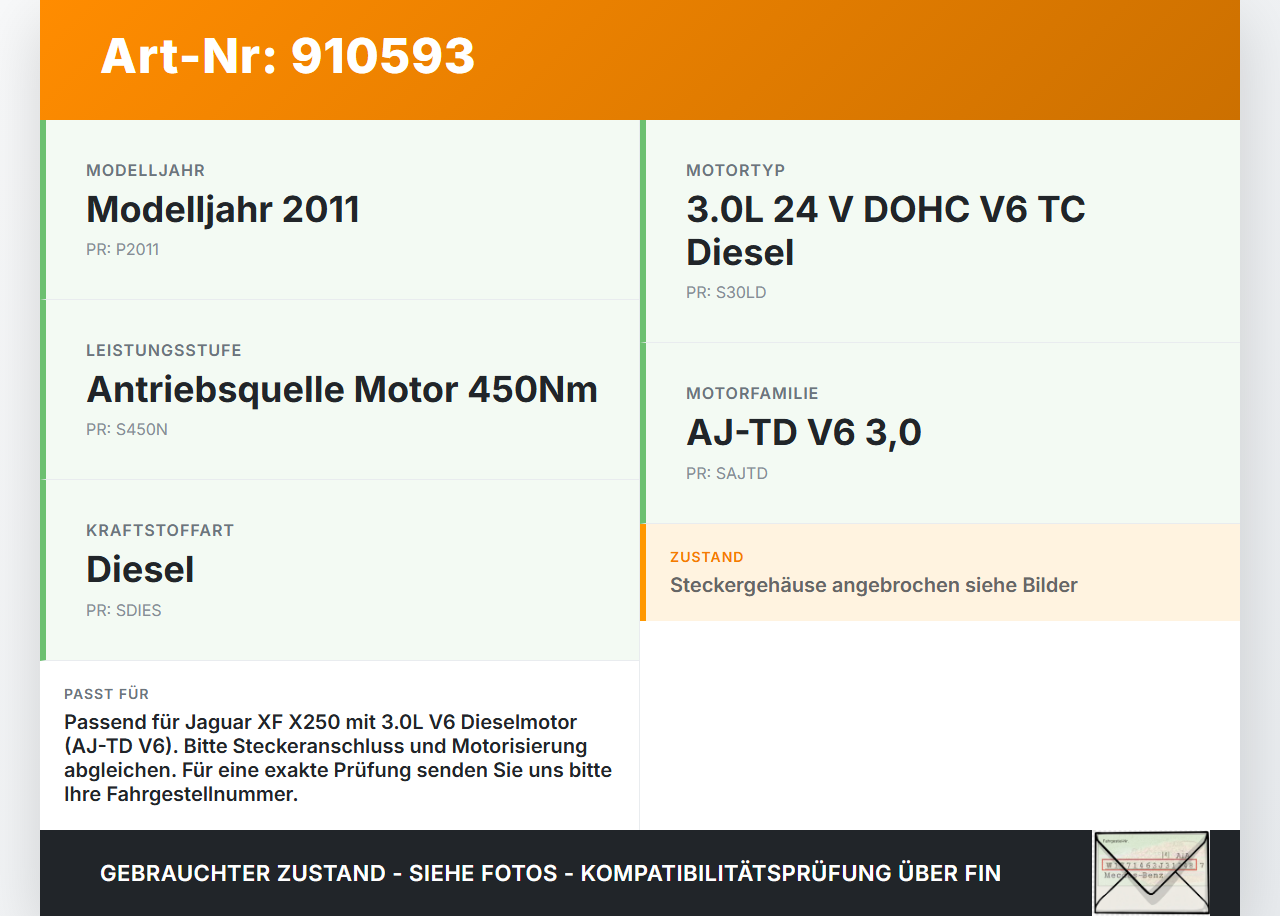 Jaguar XF X250 09-15 Stellmotor für Drallklappen Jaguar XF X250 09-15 25.03.2009 gebraucht Vorschau 3