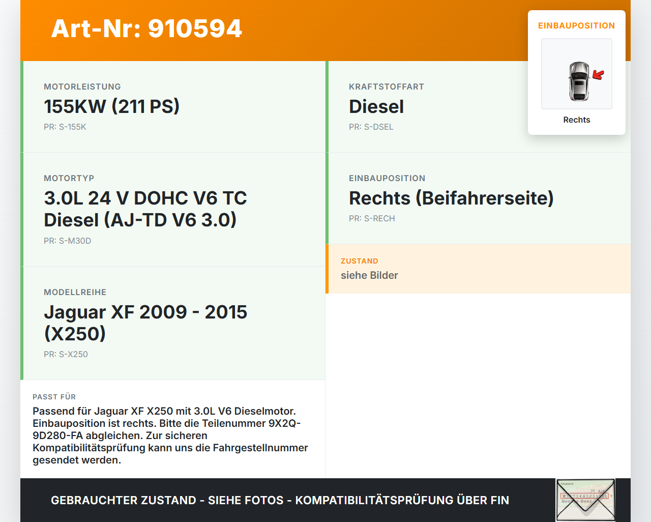 Jaguar XF X250 09-15 3,0d 155KW Verteilerrohr für Hochdruck Verteiler Rechts Jaguar XF X250 09-15 25.03.2009... Vorschau 3