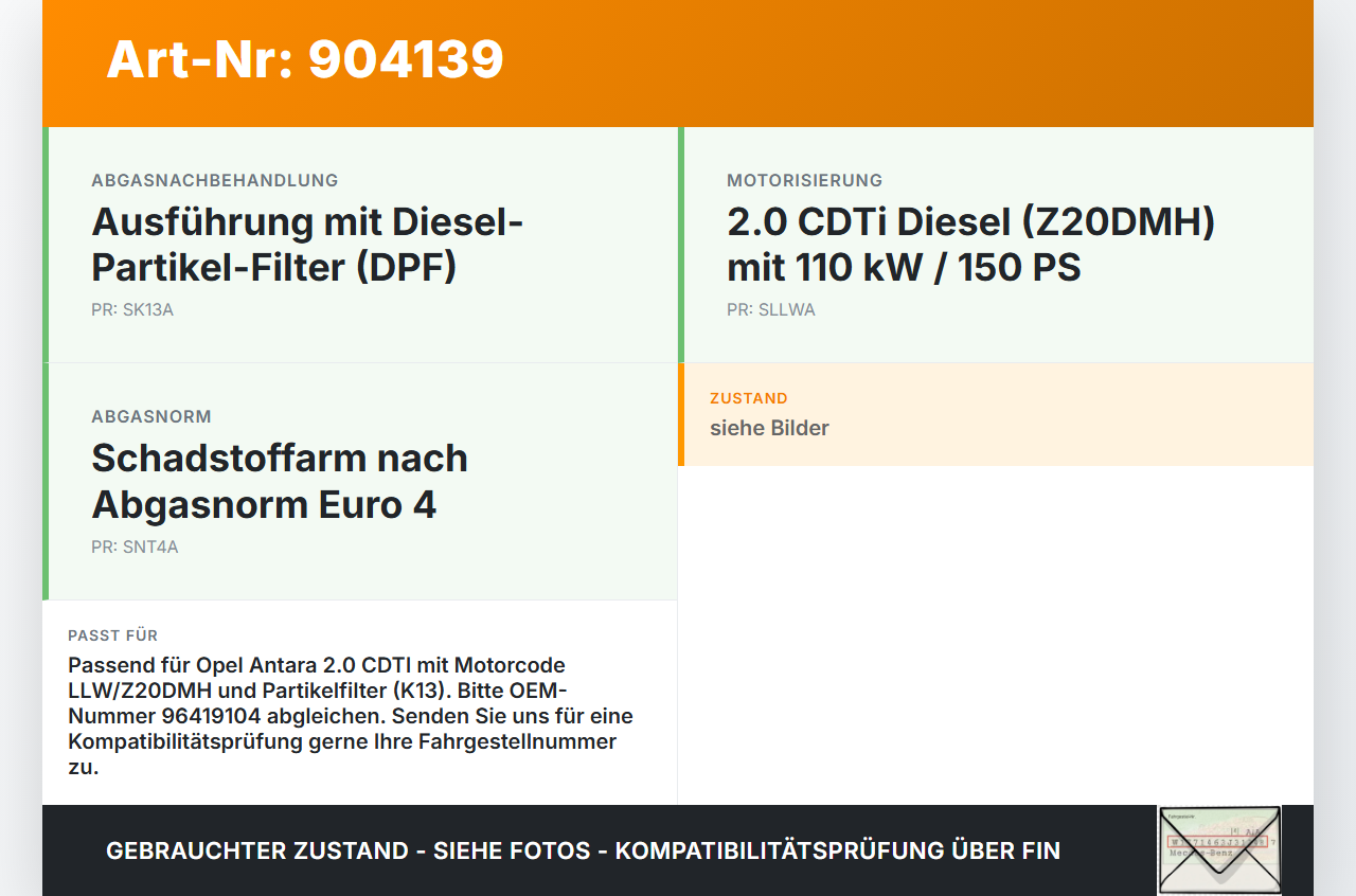 Opel Antara 07-11 CDTI 2,0 110KW Z20DMH LLW Differenzdrucksensor Opel Antara 07-11 28.03.2008 96419104 120PS100-01... Vorschau 3