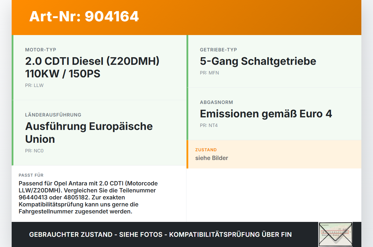Opel Antara 07-11 CDTI 2,0 110KW Z20DMH LLW Riemenscheibe Opel Antara 07-11 28.03.2008 96440413 4805182 gebraucht Vorschau 3