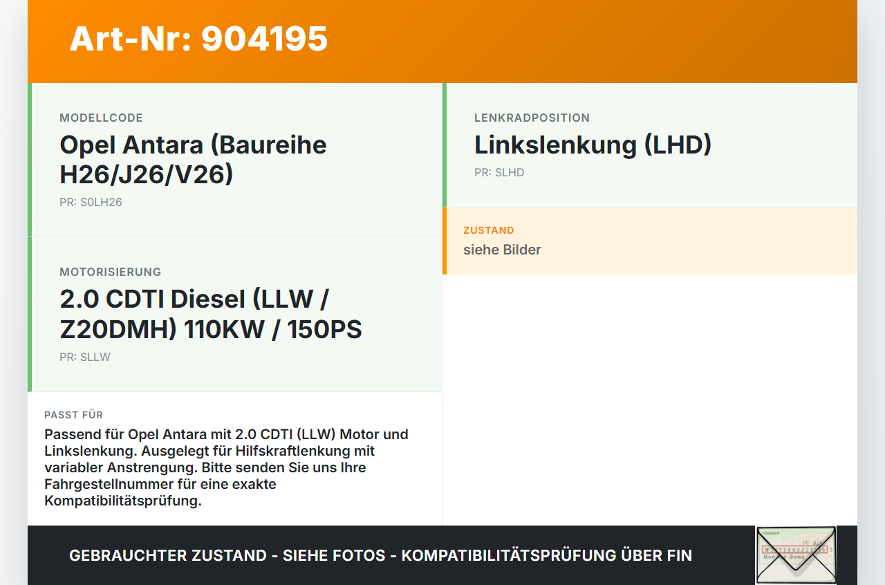 Opel Antara 07-11 CDTI 2,0 110KW Servopumpe Hydraulikpumpe für Lenkung Opel Antara 07-11 28.03.2008 96626550... Vorschau 3