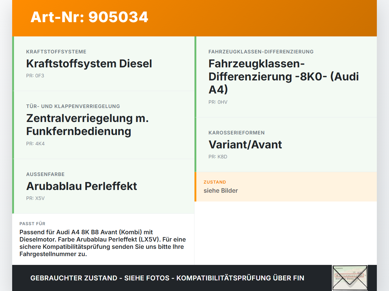 Audi A4 8K B8 QU 08-11 Tankdeckel Tankklappe  LX5V Audi A4 8K B8 QU 08-11 07.02.2008 gebraucht Vorschau 3
