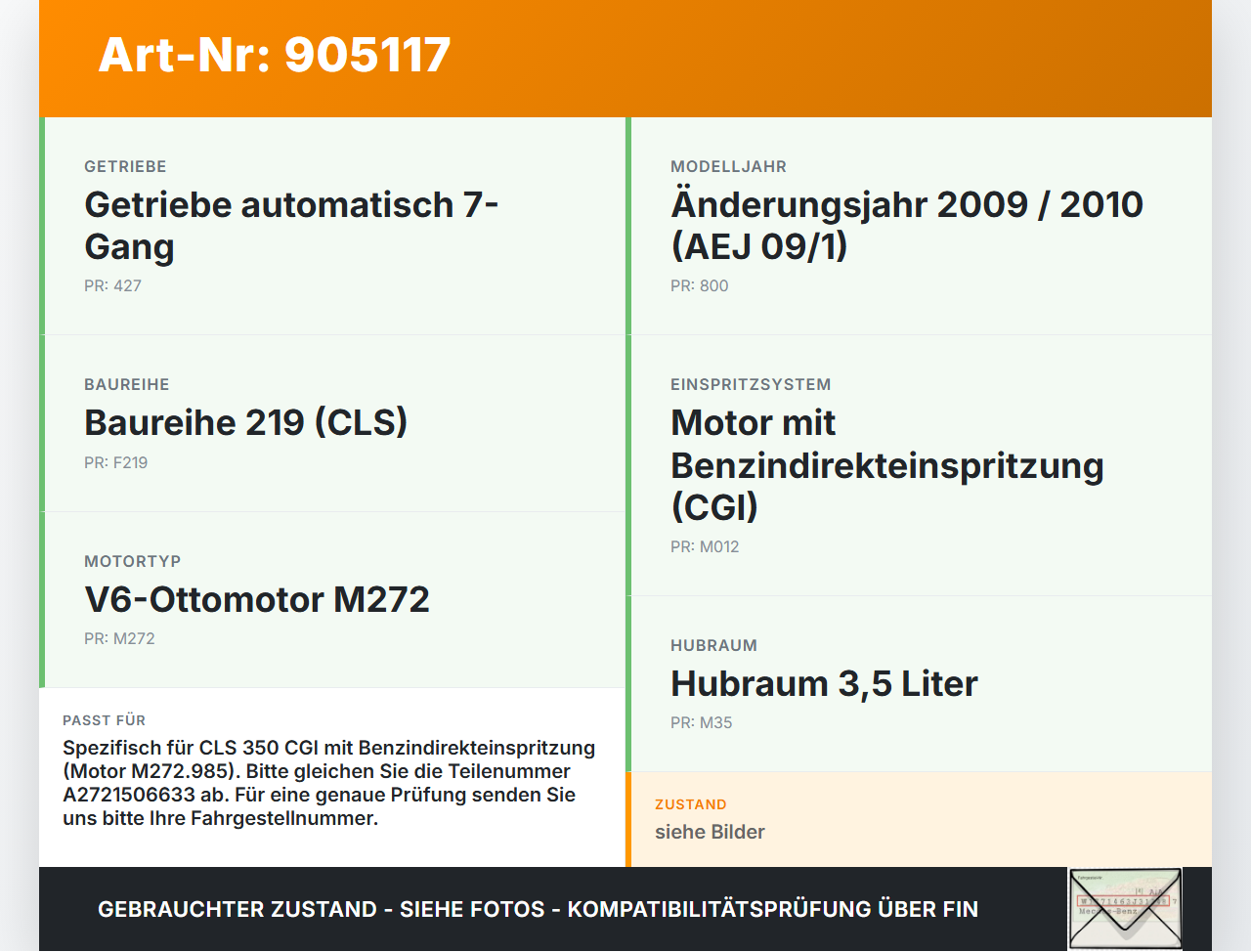 Mercedes C219 CLS 08-10 350 CGI 3,5 215KW Motor Kabelbaum Motorkabelbaum Einspritzung Mercedes C219 CLS 08-10... Vorschau 3