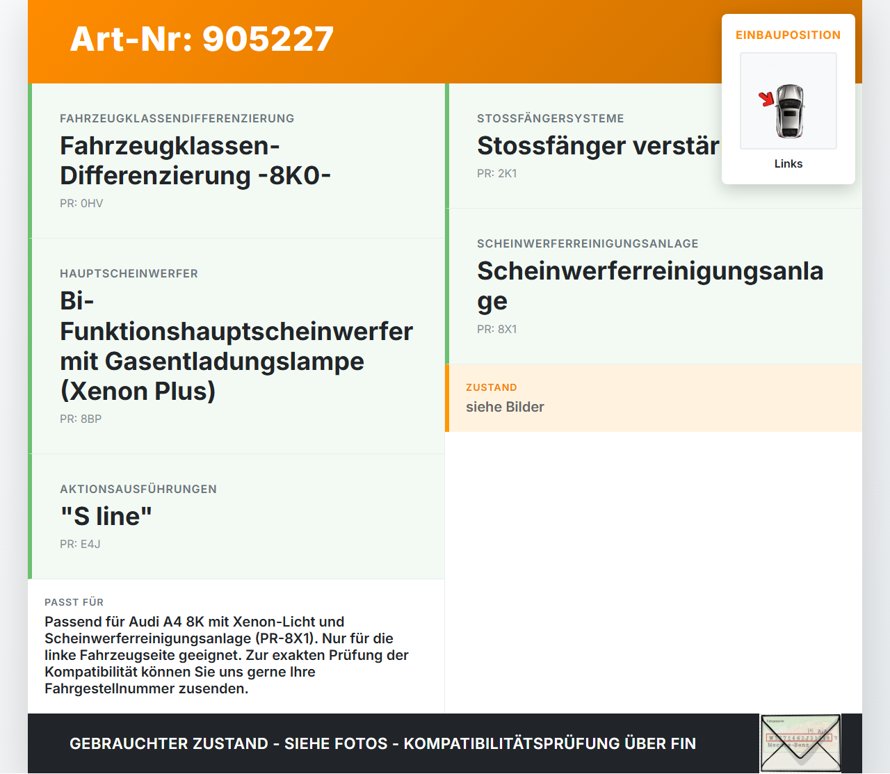 Audi A4 8K B8 QU 08-11 Waschdüse f. Scheinwerfer Links Audi A4 8K B8 QU 08-11 07.02.2008 8K0955101B 8K0955101... Vorschau 3