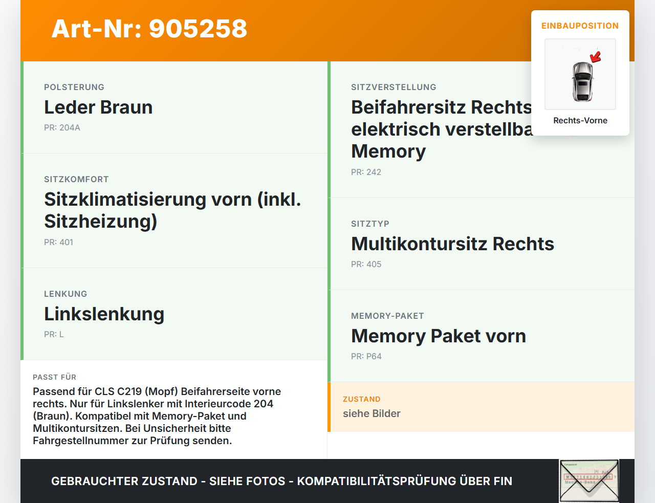 Mercedes C219 CLS 08-10 Gurtstraffer Beifahrer Rechts Vorne Mercedes C219 CLS 08-10 19.11.2009 A2198600869... Vorschau 3