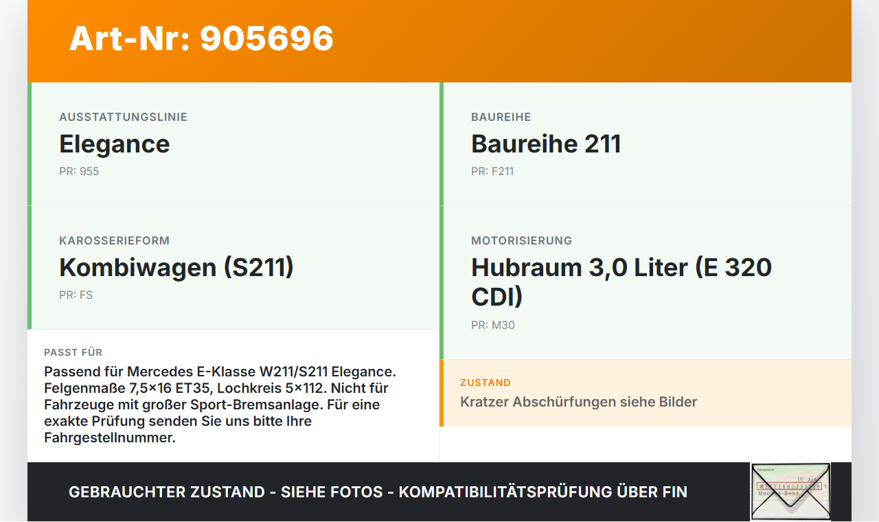 Mercedes S211 W211 E320 02-06 4x Felgen Alufelgen 5X112 7.5X16Zoll ET35 Mercedes S211 W211 E320 02-06 04.05.2005... Vorschau 3