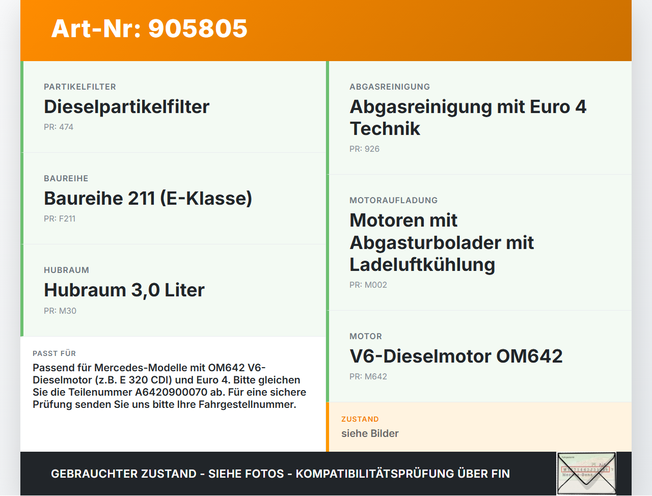 Mercedes S211 W211 E320 02-06 3,2 165KW 642920 Drosselklappe Mercedes S211 W211 E320 02-06 04.05.2005 A6420900070... Vorschau 3