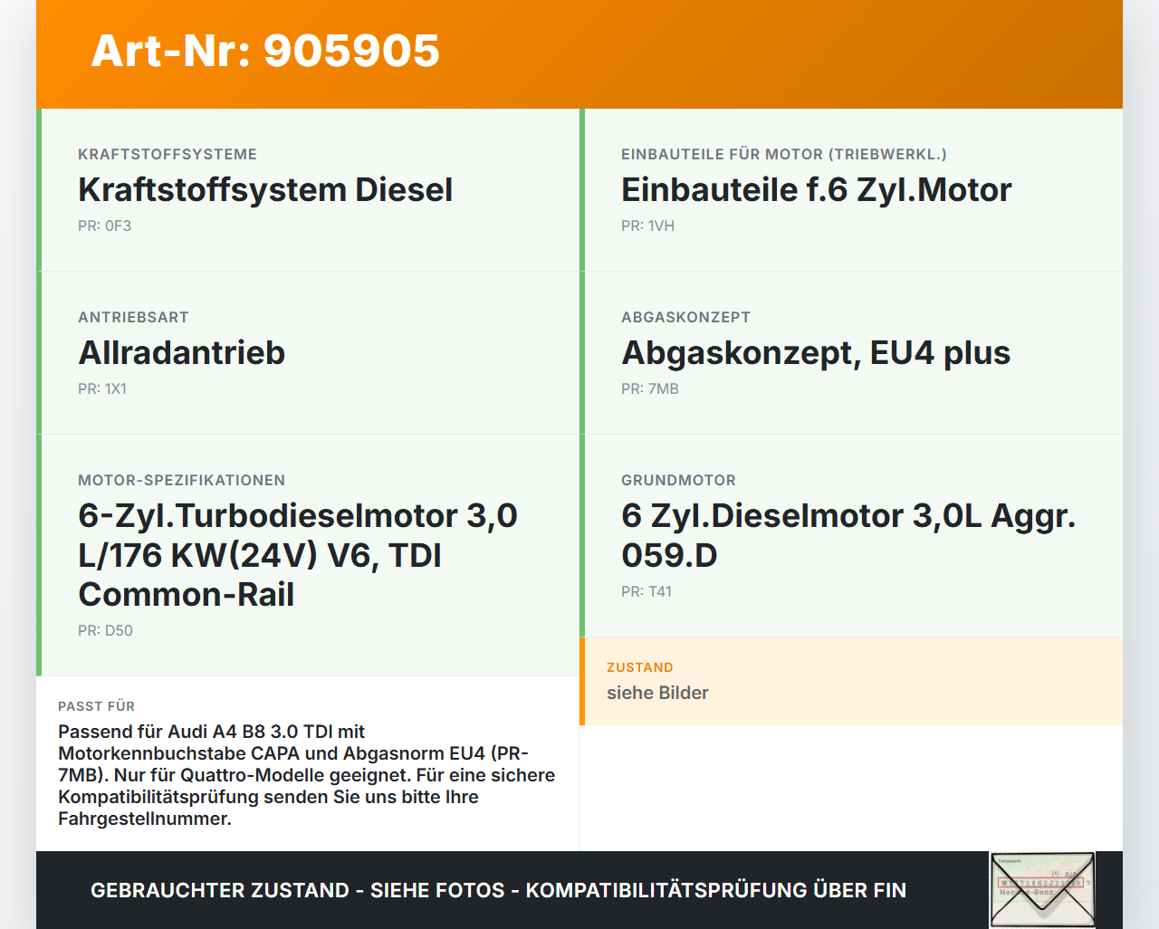 Audi A4 8K B8 QU 08-11 TDI 3,0 176KW Sensor Abgastemperatursensor Abgassonde Audi A4 8K B8 QU 08-11 07.02.2008... Vorschau 3