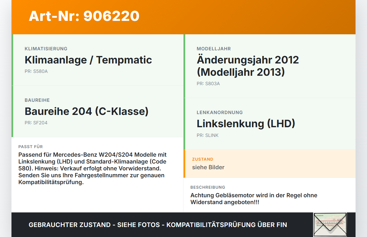 Mercedes W204 S204 C220 07-14 Gebläsemotor Lüftermotor Heizungsgebläse Mercedes W204 S204 C220 07-14 03.12.2012... Vorschau 3