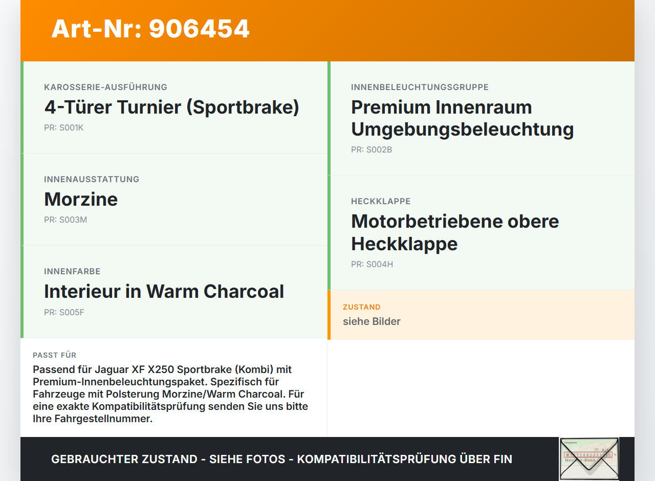 Jaguar XF X250 11-15 Kofferraumleuchte Innenleuchte Jaguar XF X250 11-15 29.10.2012 C2C22658 gebraucht Vorschau 3
