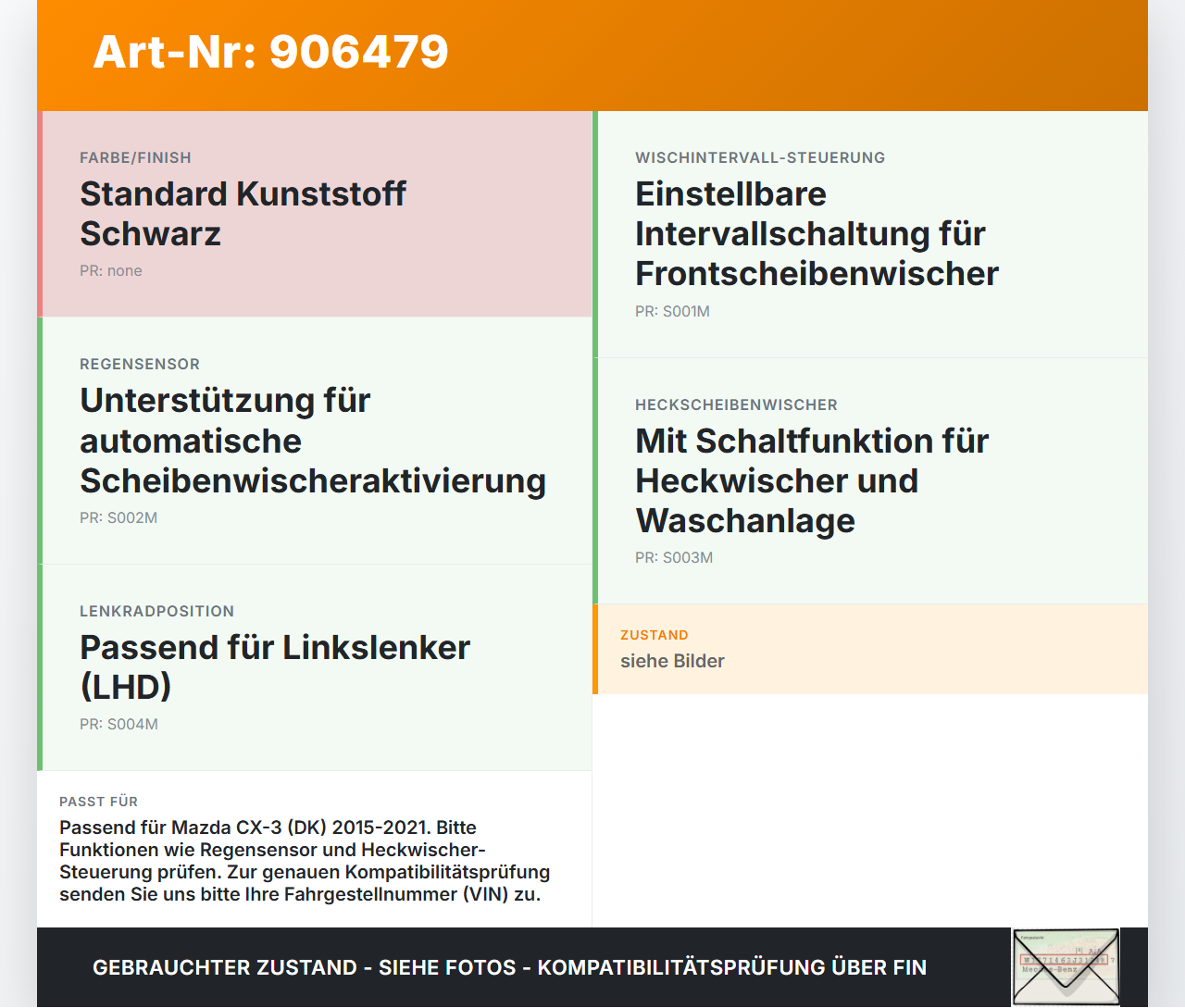 Mazda CX-3 DK 15-21 Lenkstockschalter Wischerschalter Wischer Mazda CX-3 DK 15-21 27.10.2016 gebraucht Vorschau 3