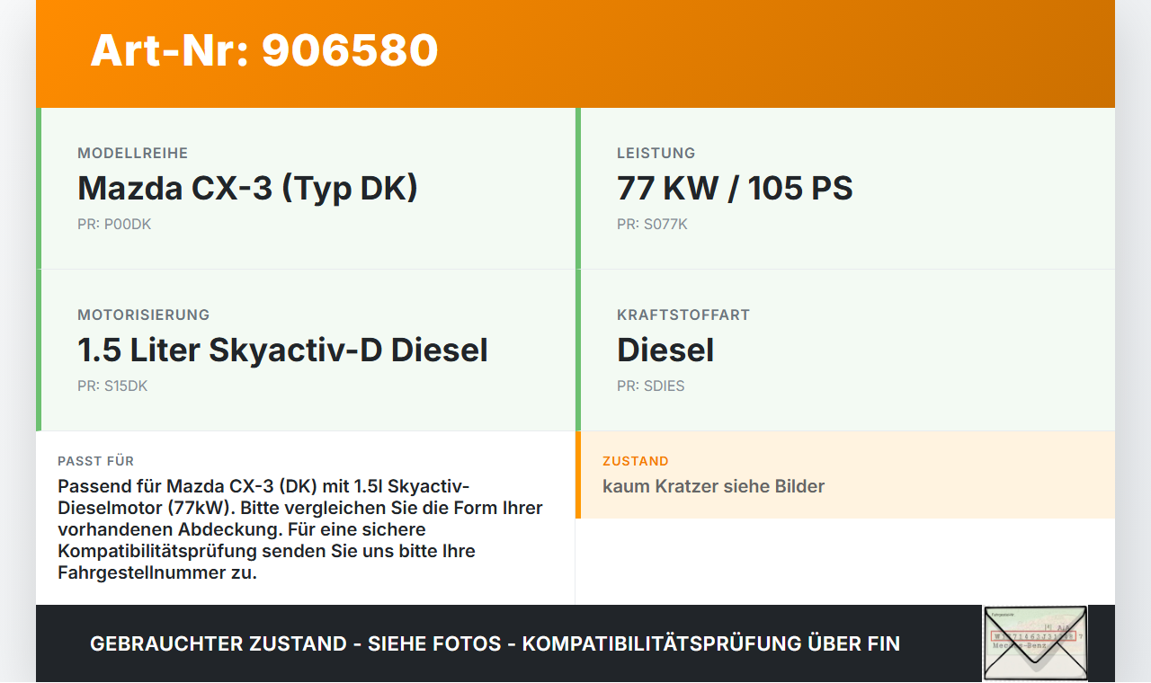 Mazda CX-3 DK 15-21 1,5d 77KW Abdeckung für Motor Deckel Motorabdeckung Mazda CX-3 DK 15-21 27.10.2016 gebraucht Vorschau 3