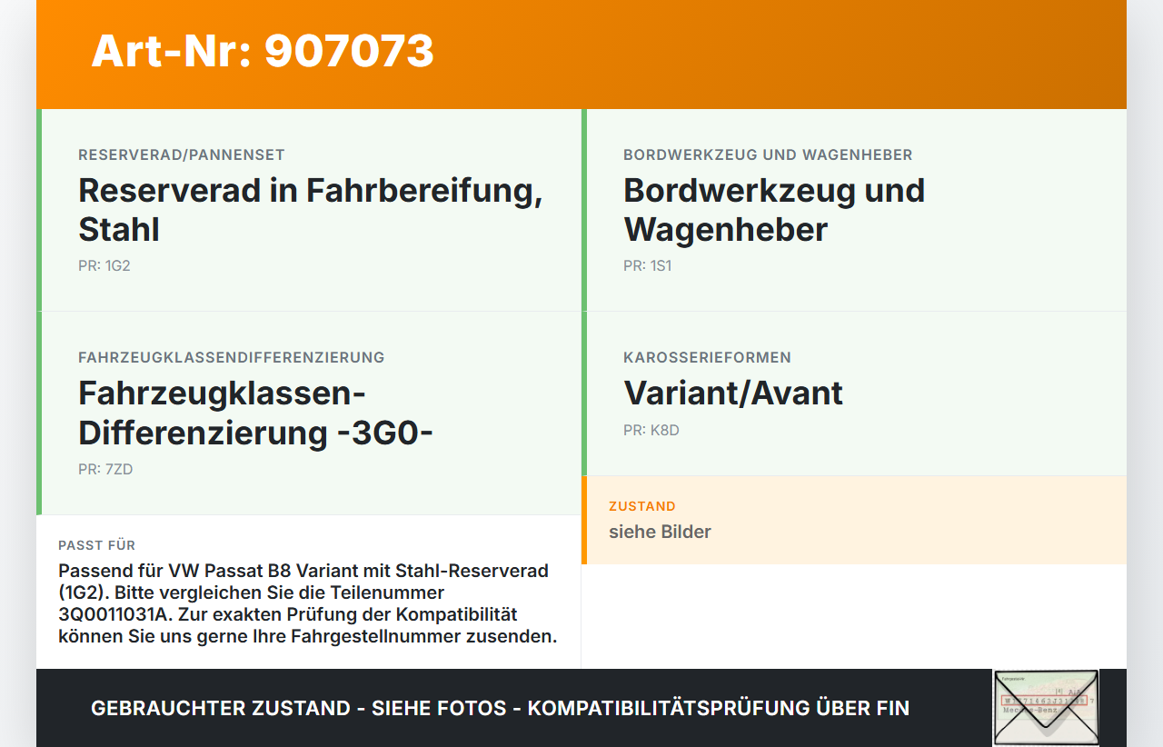 VW Passat B8 3G 14-19 Original Werkzeug Bordwerkzeug Wagenheber VW Passat B8 3G 14-19 25.07.2017 3Q0011031A... Vorschau 3